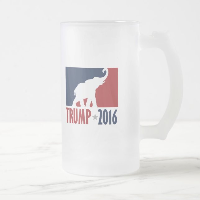 Trump 2016 Pro GOP Candidate Design Frosted Glass Beer Mug (Right)