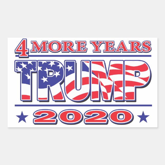 Trump 2020 4 More Years Rectangular Sticker (Front)