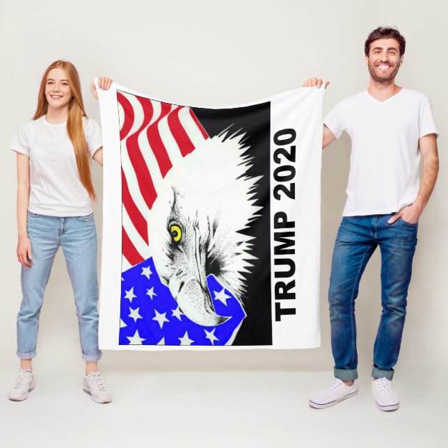 Trump 2020 American Eagle Donald Trump Fleece Blanket (In Situ)