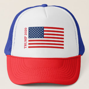 TRUMP 2020  American Flag Trucker Hat