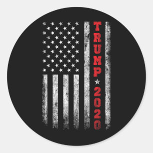 Trump 2020 American Flag Vintage Classic Round Sticker