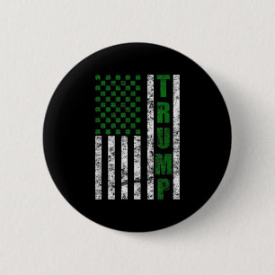 Trump 2020 American Flag Vintage St. Patricks Day 6 Cm Round Badge
