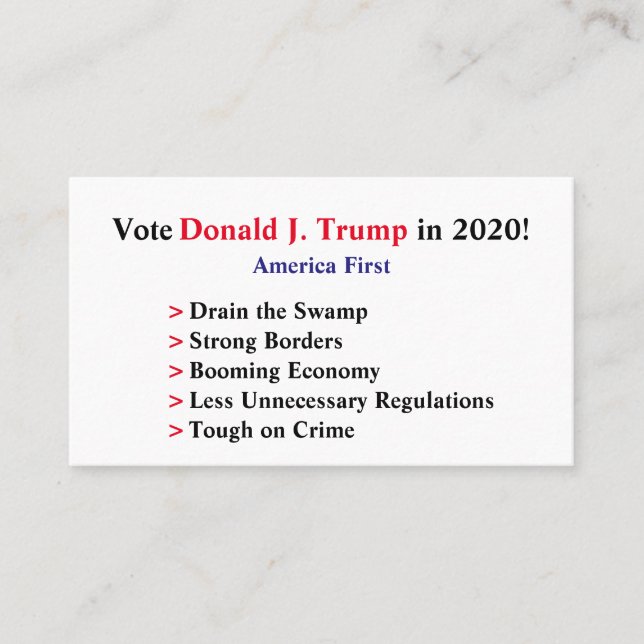 Trump 2020 Card (Front)