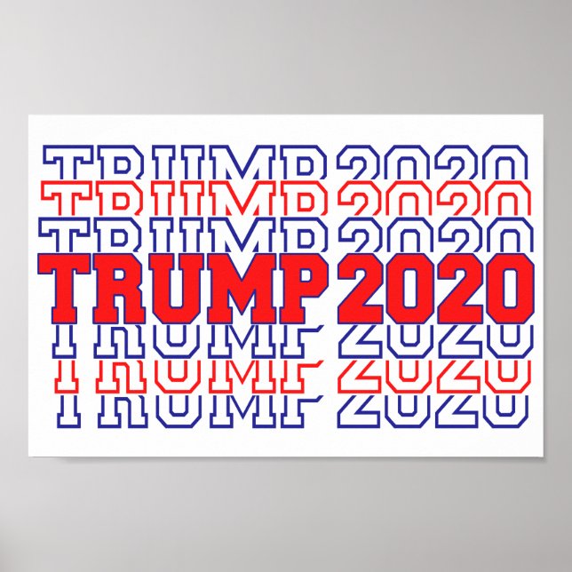 Trump 2020 Election Red White Blue Poster (Front)