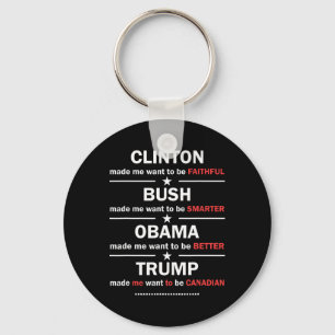 Trump 2020 Funny Clinton Bush Obama Trump Canadian Key Ring