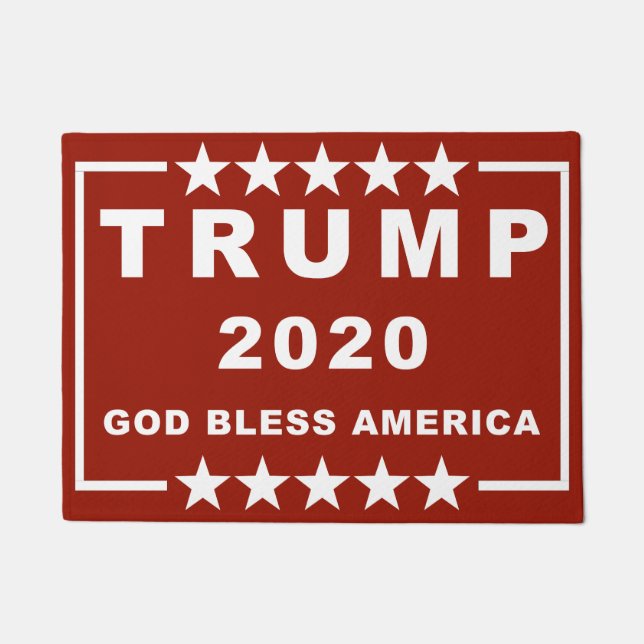 TRUMP 2020 - GOD BLESS AMERICA- 18" x 24" Door Mat (Front)