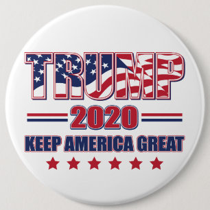 Trump 2020 Keep America Great 6 Cm Round Badge