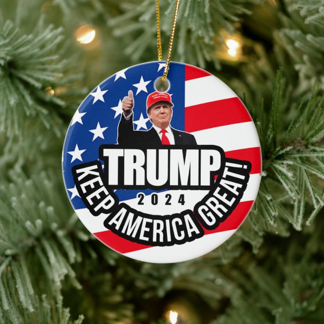 Trump 2020 Keep America Great Ceramic Tree Decoration (Tree)