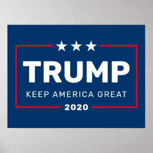 Trump 2020 Keep America Great - modern blue red Poster