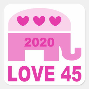 Trump 2020 Love 45 popular pink design Square Sticker