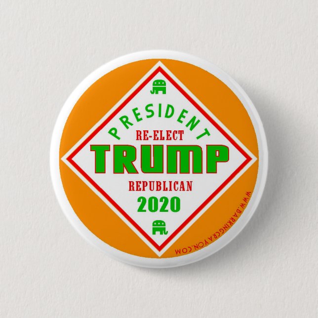 Trump 2020 political button hot sauce style (Front)