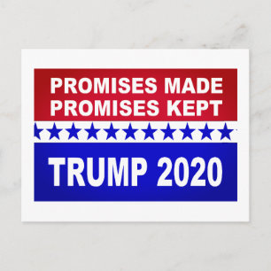 Trump 2020 promises kept popular postcard