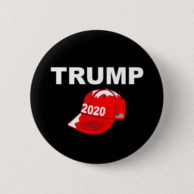 Trump 2020 Red Cap Re-elect President Campaign 6 Cm Round Badge (Front)