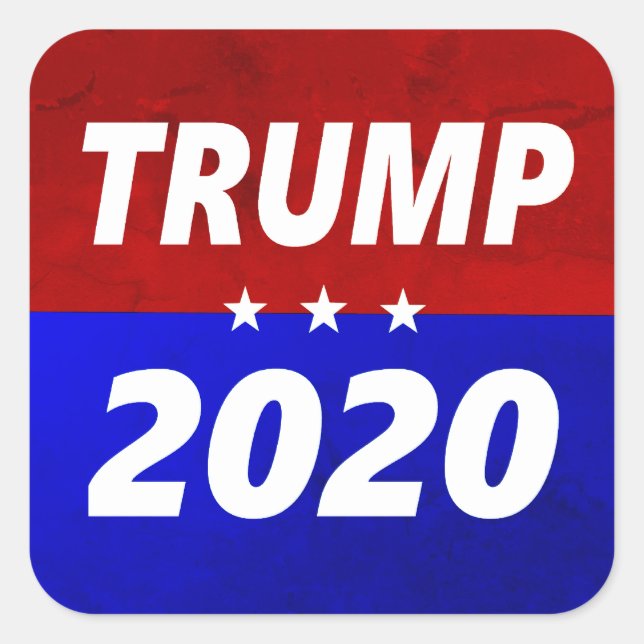 Trump 2020 red, white and blue political square sticker (Front)