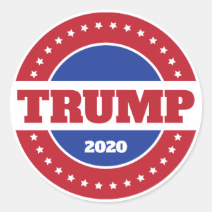 Trump 2020 Red White & Blue Classic Round Sticker
