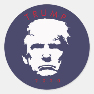 Trump 2020 simple silhouette classic round sticker