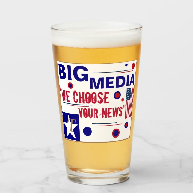 Trump 2020 Tall Beer Glass Tumbler Big Media (Front Filled)
