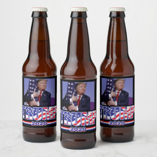 Trump 2020 Trump Salutes the Flag Beer Bottle Label
