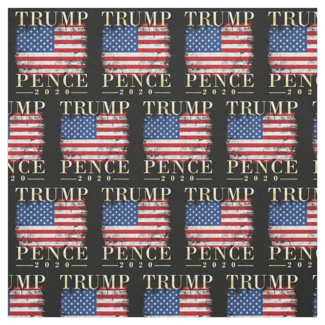 Trump 2020 Vintage Flag Trump Pence Pattern Fabric (Swatch)