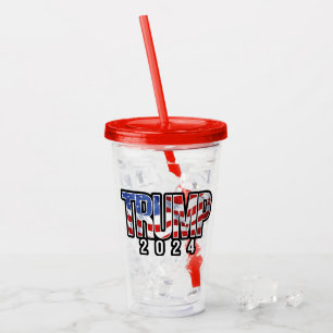 Trump 2020 Waving Flag Acrylic Tumbler