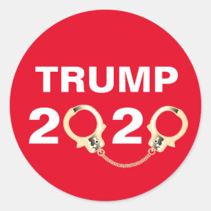 Trump 2020 With Handcuffs Classic Round Sticker
