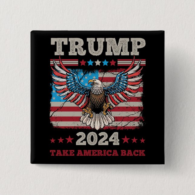 Trump 2024 15 cm square badge (Front)