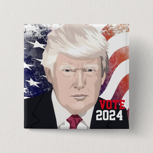 Trump 2024 15 cm square badge (Front)