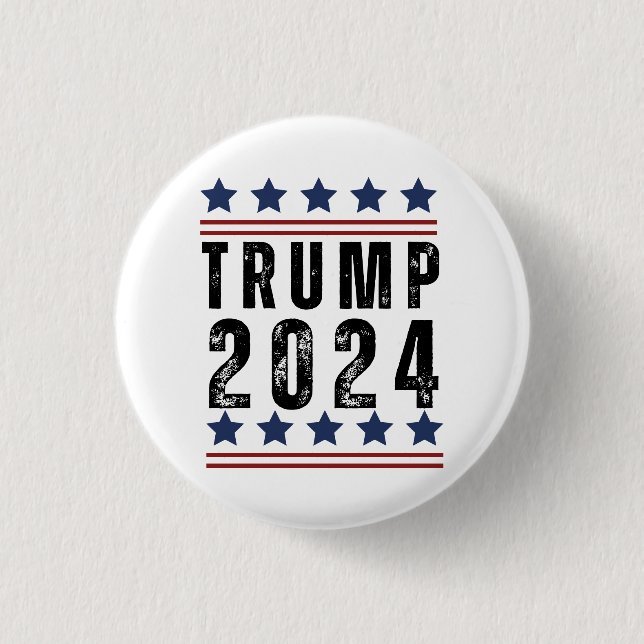 Trump  2024 3 cm round badge (Front)