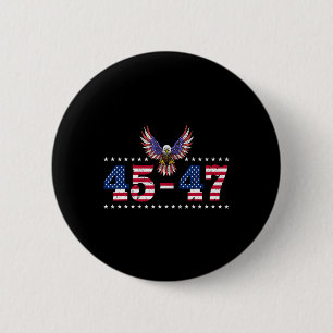 Trump 2024 45 47 Vintage American Flag Retro 4547 6 Cm Round Badge