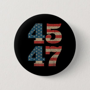 Trump 2024 45 47 Vintage American Flag Retro 4547 6 Cm Round Badge