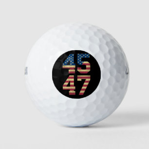 Trump 2024 45 47 Vintage American Flag Retro 4547  Golf Balls