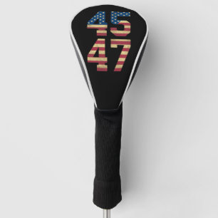 Trump 2024 45 47 Vintage American Flag Retro 4547  Golf Head Cover