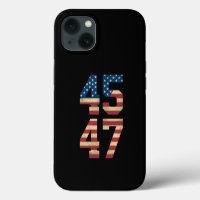Trump 2024 45 47 Vintage American Flag Retro 4547