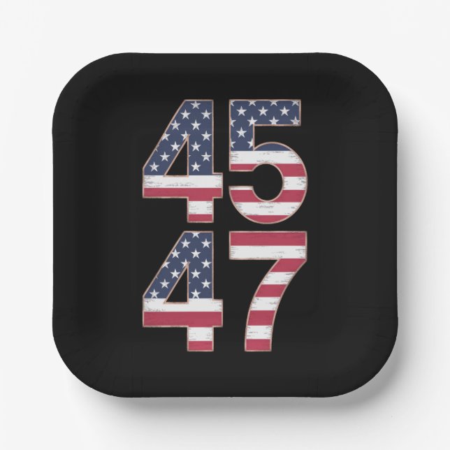 Trump 2024 45 47 Vintage Paper Plate (Front)