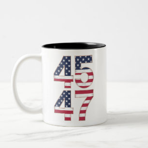 Trump 2024 45 47 Vintage Two-Tone Coffee Mug