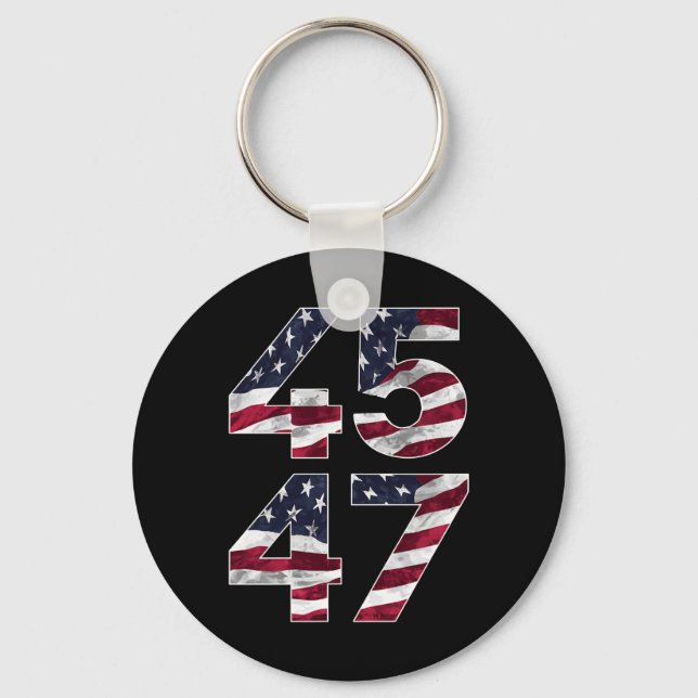 Trump 2024 45 47 Vintage USA Key Ring (Front)