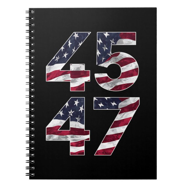 Trump 2024 45 47 Vintage USA Notebook (Front)