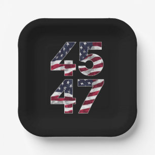 Trump 2024 45 47 Vintage USA Paper Plate