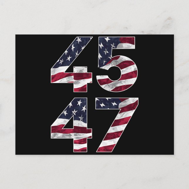 Trump 2024 45 47 Vintage USA Postcard (Front)