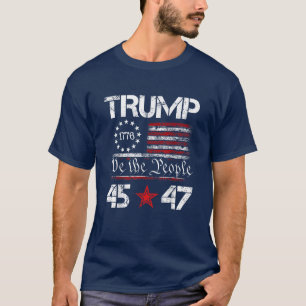 Trump 2024 47th President American Flag Patriotic T-Shirt