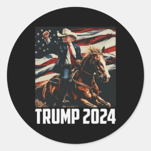 Trump 2024 4th Of July Patriotic America Independe Classic Round Sticker