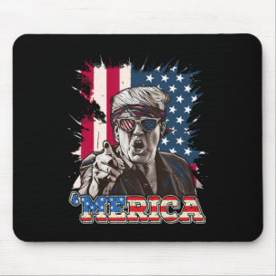 Trump 2024 4th Of July Patriotic American Flag Mer Mouse Mat