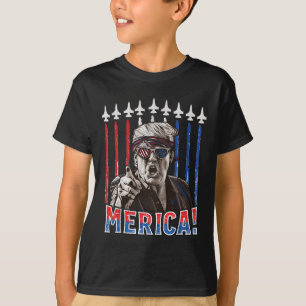 Trump 2024 4th Of July Patriotic American Flag Mer T-Shirt