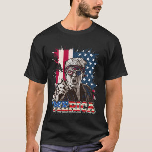 Trump 2024 4th Of July Patriotic American Flag Mer T-Shirt