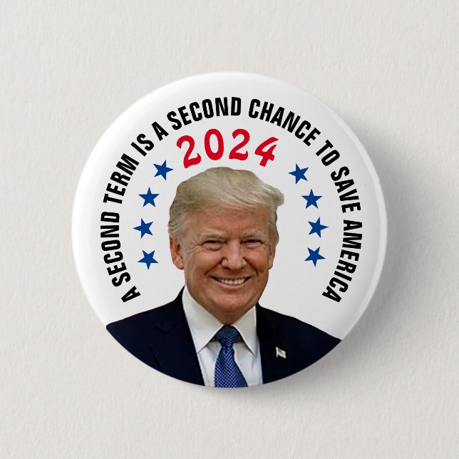 TRUMP 2024 6 CM ROUND BADGE (Front)