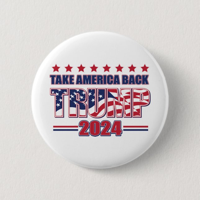 Trump 2024 6 cm round badge (Front)