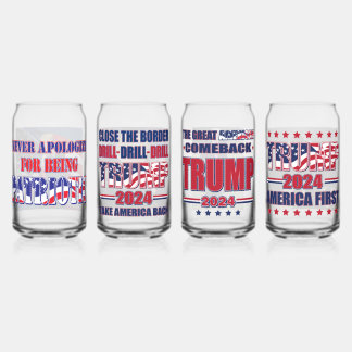 Trump 2024 - America First Can Glass