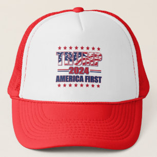Trump 2024 America First Trucker Hat