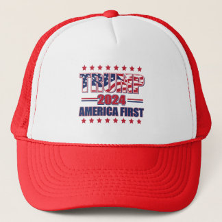 Trump 2024 America First Trucker Hat