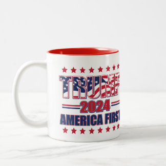 Trump 2024 - America First Two-Tone Coffee Mug
